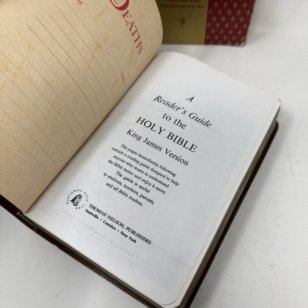 1970 Nelson Study Bible Red Letter Concordance Dictionary BOX King James 263BR‎
